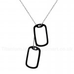 Men's Titanium Pendant 52 mm Two Tag Black PN-724