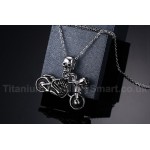 Men's Titanium Pendant Skull Motorcycle Punk PN-288