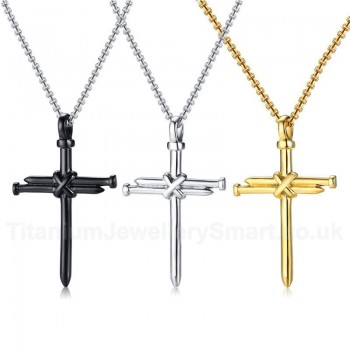 Men's Titanium Pendant Multi Colours Nail Cross PN-1107