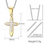 Unisex Titanium Pendant Crystal Cross PN-120