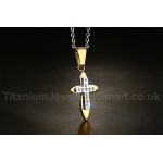 Unisex Titanium Pendant Crystal Cross PN-120