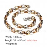 Unisex Titanium Necklace Width 10 mm Coffee Beans 56 cm NC-065