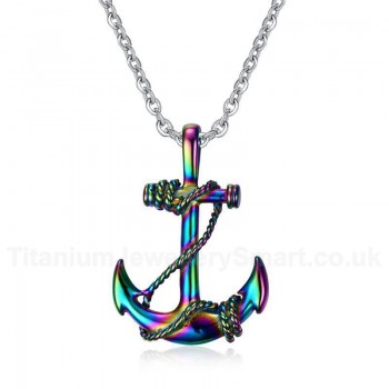 Men's Titanium Pendant Anchor Multicolor PN-461H