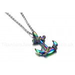 Men's Titanium Pendant Anchor Multicolor PN-461H