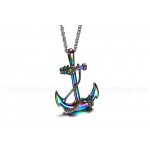 Men's Titanium Pendant Anchor Multicolor PN-461H