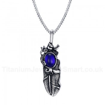 Unisex Titanium Pendant 64 mm Feather Punk PN-569