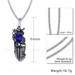 Unisex Titanium Pendant 64 mm Feather Punk PN-569