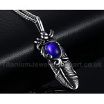 Unisex Titanium Pendant 64 mm Feather Punk PN-569