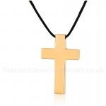 Unisex Titanium Pendant Cross Gold Plating PN-020G