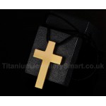 Unisex Titanium Pendant Cross Gold Plating PN-020G