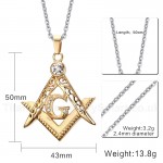 Men's Titanium Pendant Masonic Crystal PN-389