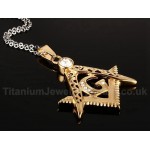 Men's Titanium Pendant Masonic Crystal PN-389