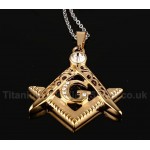 Men's Titanium Pendant Masonic Crystal PN-389