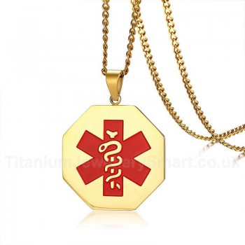 Unisex Titanium Pendant Medical ID Tag PN-682