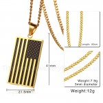 Men's Titanium Pendant American Flag PN-894G