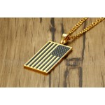 Men's Titanium Pendant American Flag PN-894G