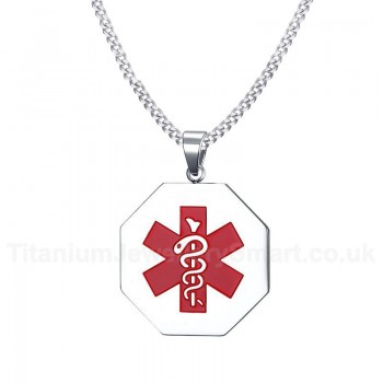 Men's Titanium Pendant Two 35 mm Medical ID Tag PN-682