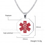 Men's Titanium Pendant Two 35 mm Medical ID Tag PN-682