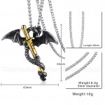 Men's Titanium Pendant Chinese Dragon Sword PN-887