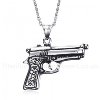 Men's Titanium Pendant Pistol PN-538