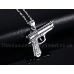 Men's Titanium Pendant Pistol PN-538