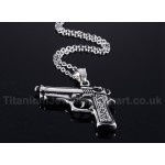 Men's Titanium Pendant Pistol PN-538