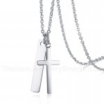 Women's Titanium Pendant Cross Tag Birthday Present NC-328