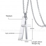 Women's Titanium Pendant Cross Tag Birthday Present NC-328