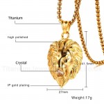 Men's Titanium Pendant Zircon Lion PN-956