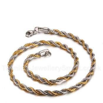 Unisex Titanium Necklace Two Colours Twist Chain NC-049