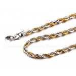 Unisex Titanium Necklace Two Colours Twist Chain NC-049