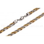 Unisex Titanium Necklace Two Colours Twist Chain NC-049