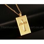 Men's Titanium Pendant 38 mm Cross Tag PN-586