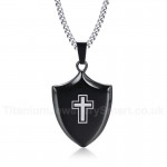 Men's Titanium Pendant Shield PN764