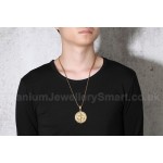 Men's Titanium Pendant Anchor Round Tag PN-1052G