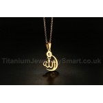 Men's Titanium Pendant 28.5 mm Crystal Allah PN-630