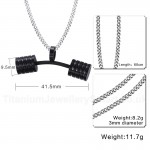 Unisex Titanium Pendant Dumbbell PN-607