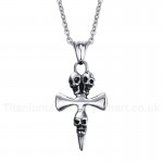 Men's Titanium Pendant Skull Cross PN-497