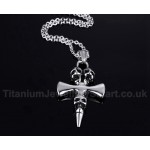 Men's Titanium Pendant Skull Cross PN-497