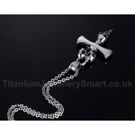 Men's Titanium Pendant Skull Cross PN-497