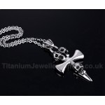 Men's Titanium Pendant Skull Cross PN-497