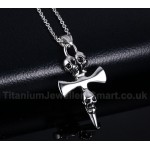 Men's Titanium Pendant Skull Cross PN-497