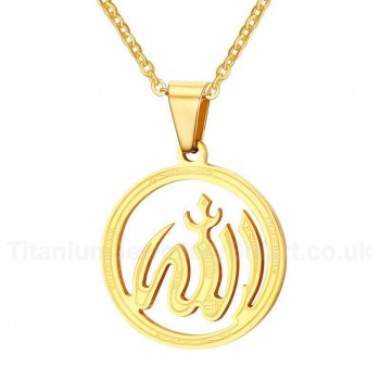 Men's Titanium Pendant 29 mm Hollow Allah PN-633