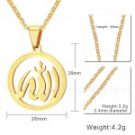 Men's Titanium Pendant 29 mm Hollow Allah PN-633