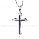 Men's Titanium Pendant Easter Black Cross PN-429