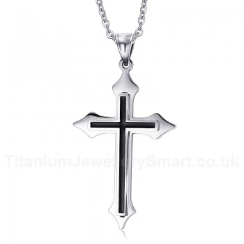 Men's Titanium Pendant Easter Black Cross PN-429