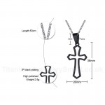 Unisex Titanium Pendant Hollow Cross Black Gold White PN-1140