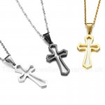 Unisex Titanium Pendant Hollow Cross Black Gold White PN-1140