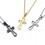 Unisex Titanium Pendant Hollow Cross Black Gold White PN-1140