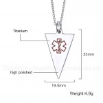 Men's Titanium Pendant 33 mm Medical ID Tag PN-613